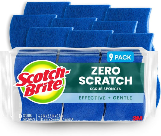 Scotch-Brite-Zero-Scratch-Scrub-Sponge,-9-Kitchen-Sponges-for-Cleaning-Around-the-Home,-Bathroom-&-2093