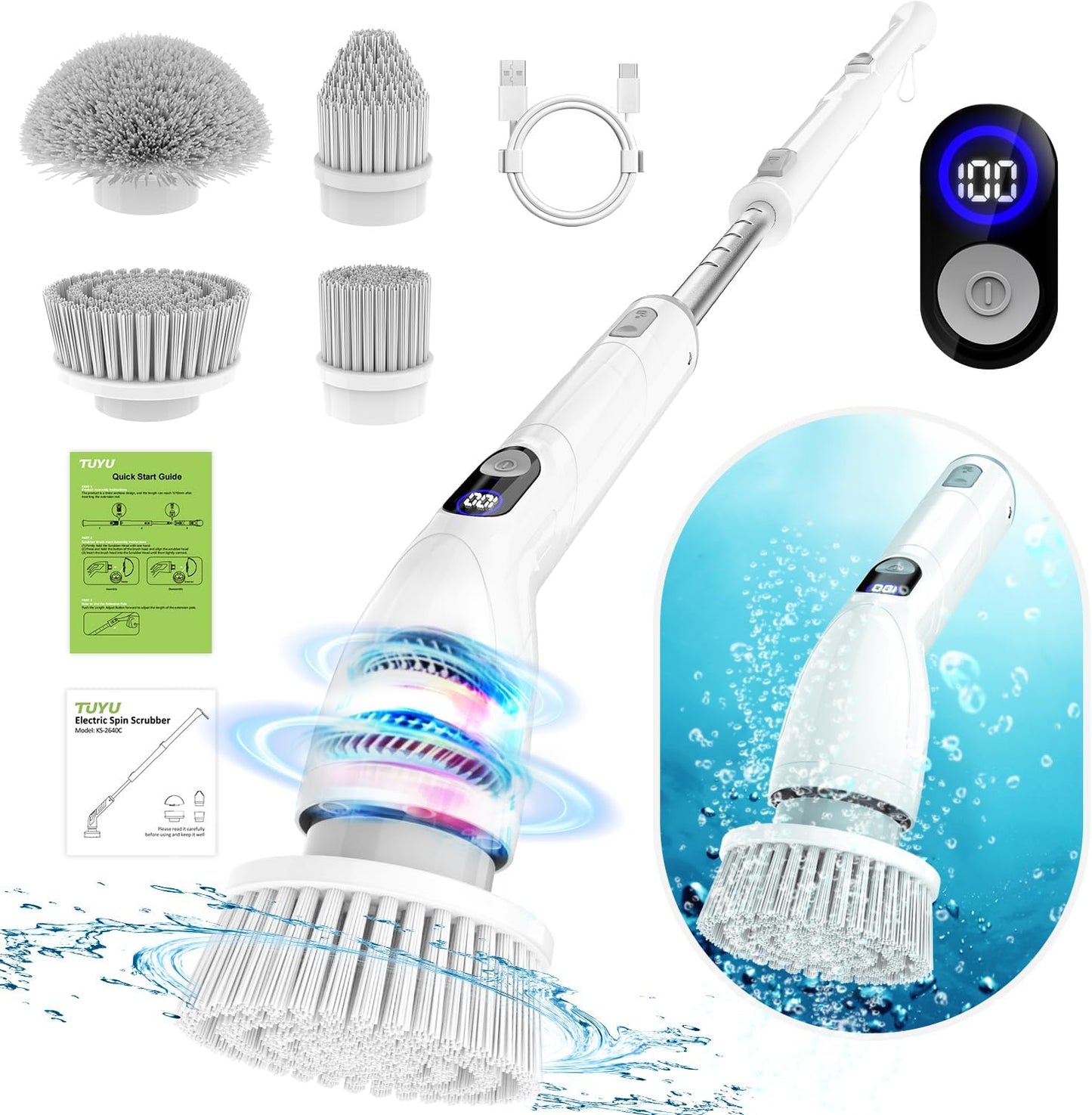 TUYU-Electric-Spin-Scrubber,Full-Body-IPX7-Waterproof-Bathroom-Scrubber-with-Power-741