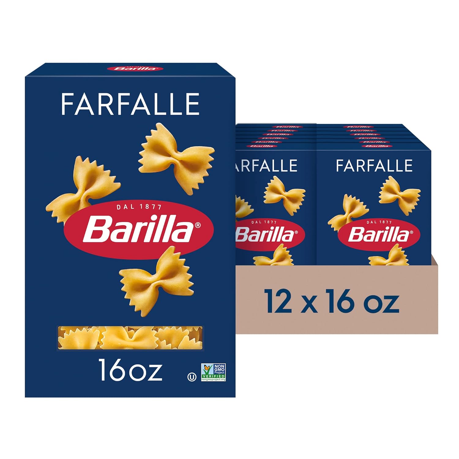 Barilla-Farfalle-Pasta,-16-oz.-Box-(Pack-of-12)-Non-GMO,-920