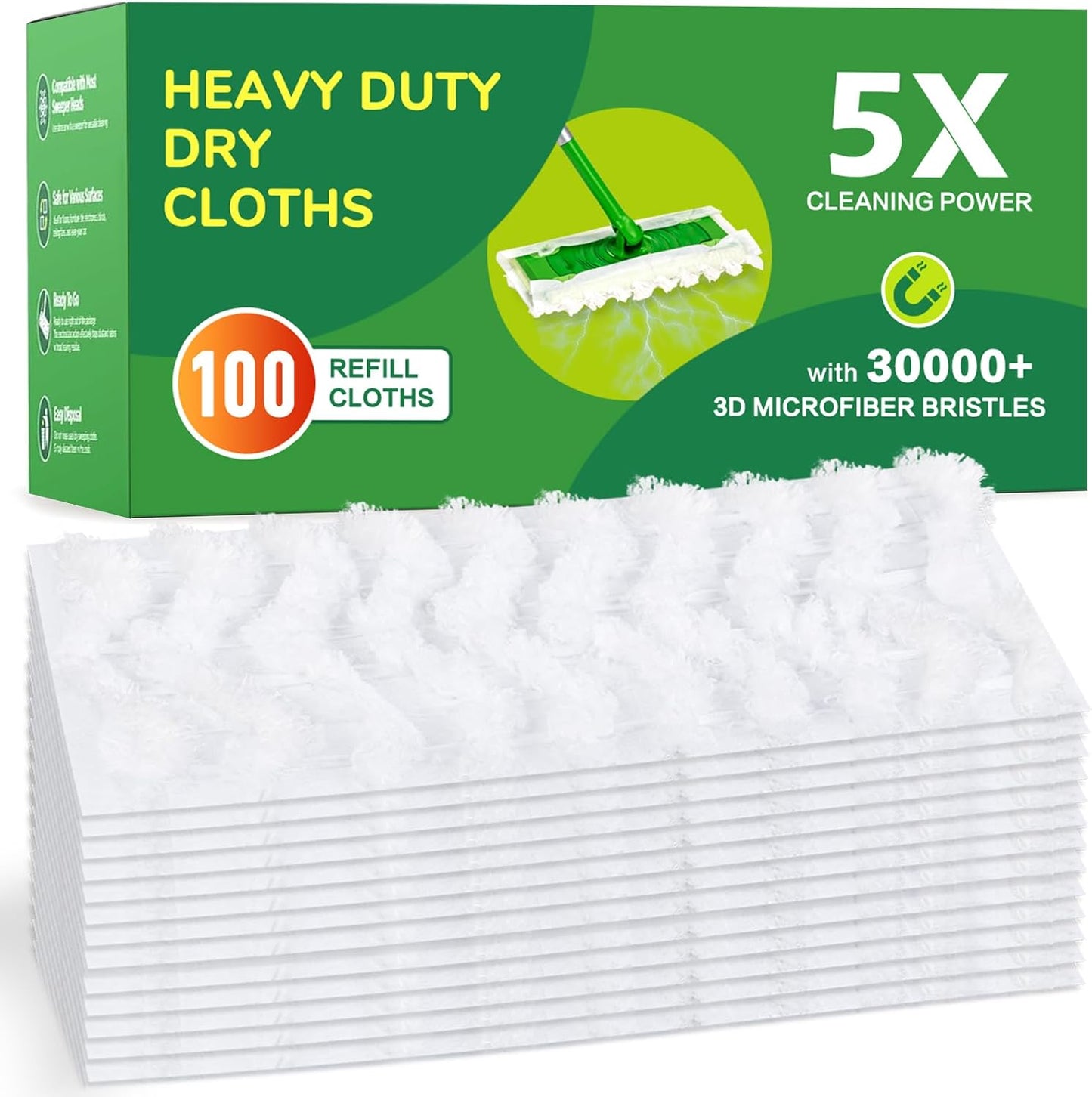 100ct-Dry-Sweeping-Cloths-for-Swiffer-Sweeper-Mop,-Heavy-Duty-Microfiber-Duster-Mop-Pad-Refills,-472