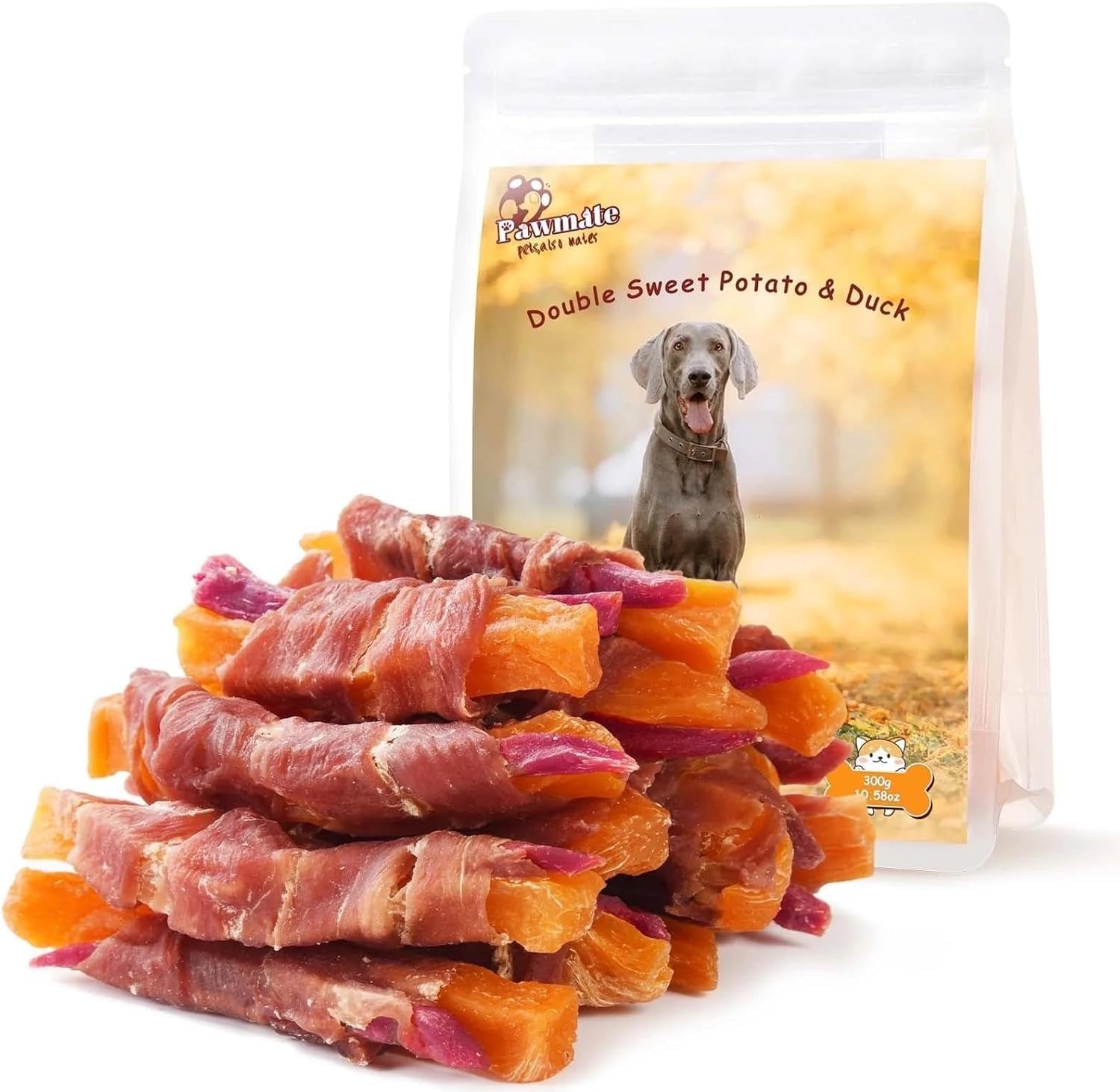 Pawmate-Duck-Double-Purple-Sweet-Potato-Wraps-Dog-Treats,-Healthy-Low-Dog-2765