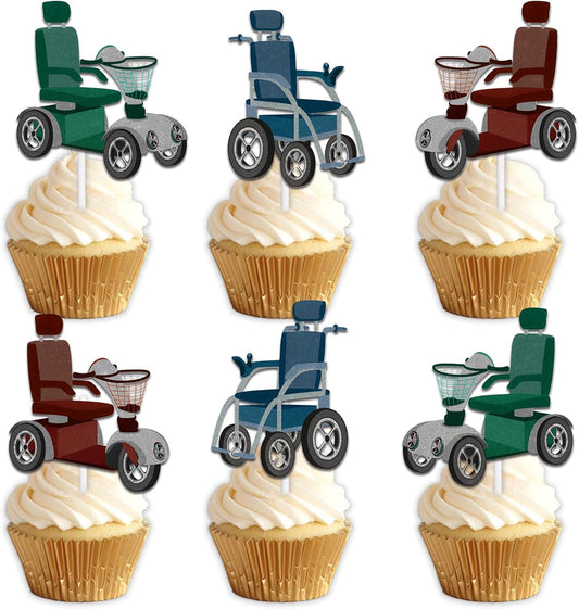 18pcs-Glitter-Electric-Wheelchair-Dessert-Cupcake-Topper-4226
