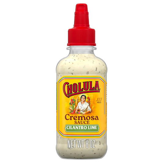 Cholula-Cremosa-Sauce,-Cilantro-Lime,-Mild-Heat,-Creamy-Squeezable-Topping-for-Tacos,-2059