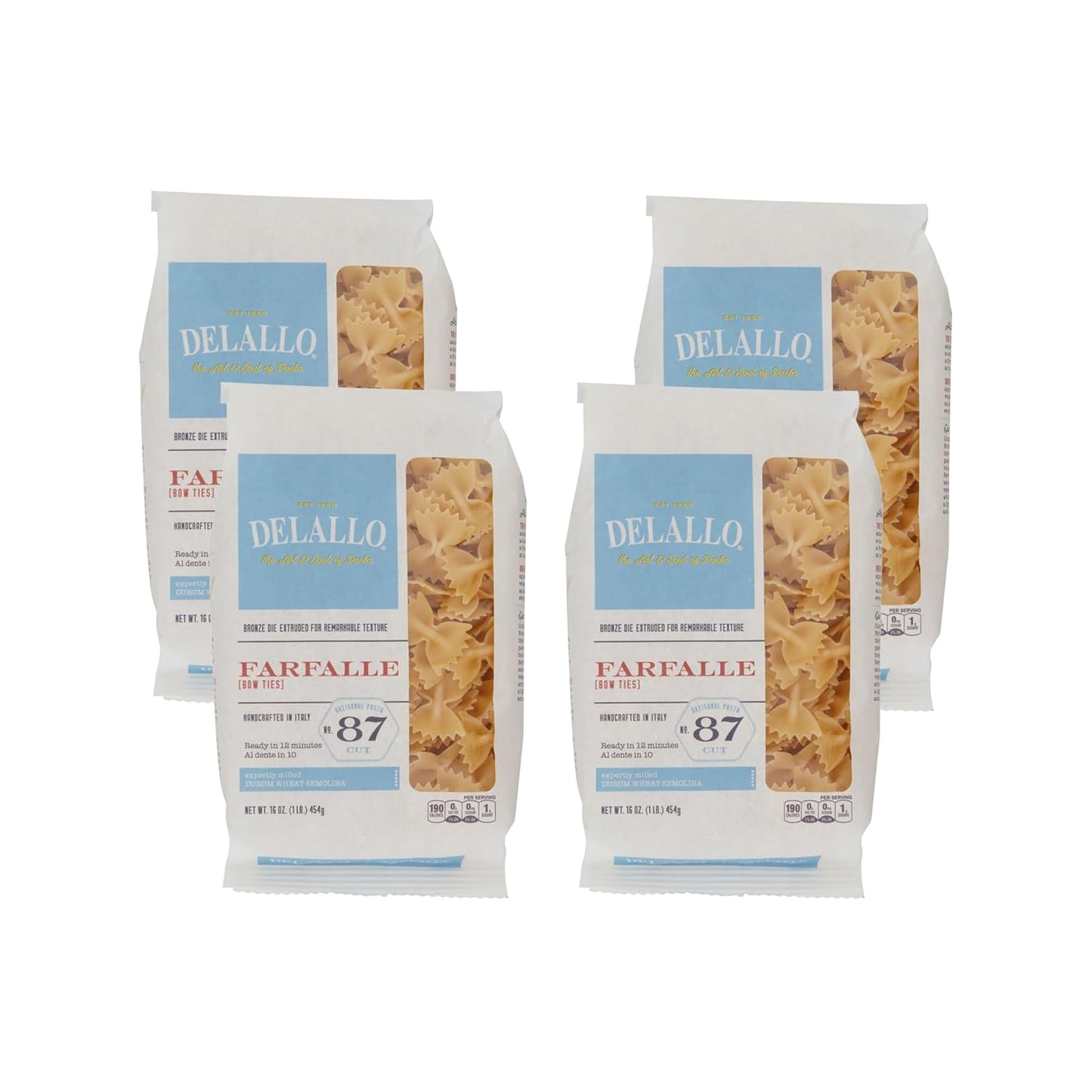 DeLallo-Farfalle-Pasta,-1-Pound-Bag,-4-Pack,-476