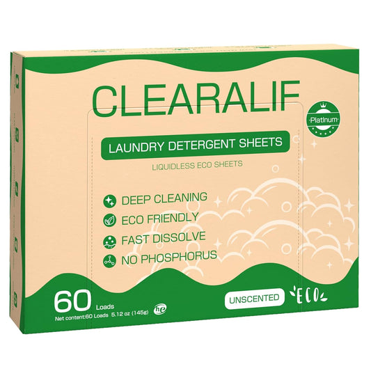 CLEARALIF-Laundry-Detergent-Sheets,-Up-to-60-Loads,-Fresh-Unscented,-3126
