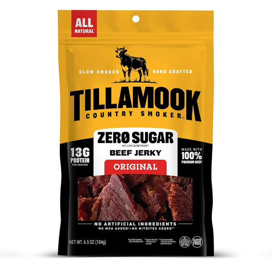 Tillamook-Country-Smoker-Zero-Sugar-Original-Beef-Jerky-Sticks,-6.5-Oz,--14g-Protein,-Real-Slow-Smoked,-2331