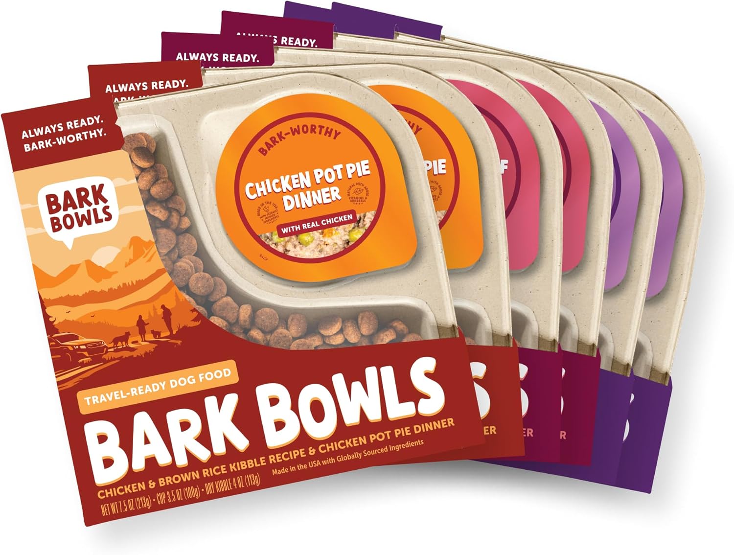 On-The-Go-Dog-Food,-Chicken-Pot-Pie-Dinner,-Turkey-Fare-Dinner-&-957