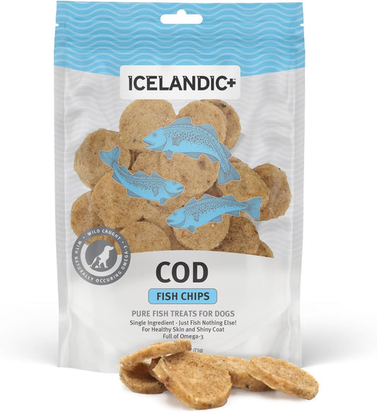 Icelandic+-Fish-Chips:-Cod---2.5oz-Bag,-Dog-Treats,-Pure-Wild-Caught-Air-Dried,-1960