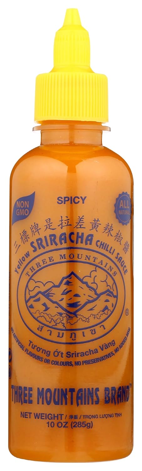 THREE-MOUNTAINS-BRAND-Yellow-Sriracha-Chilli-Sauce,-10-OZ-------482