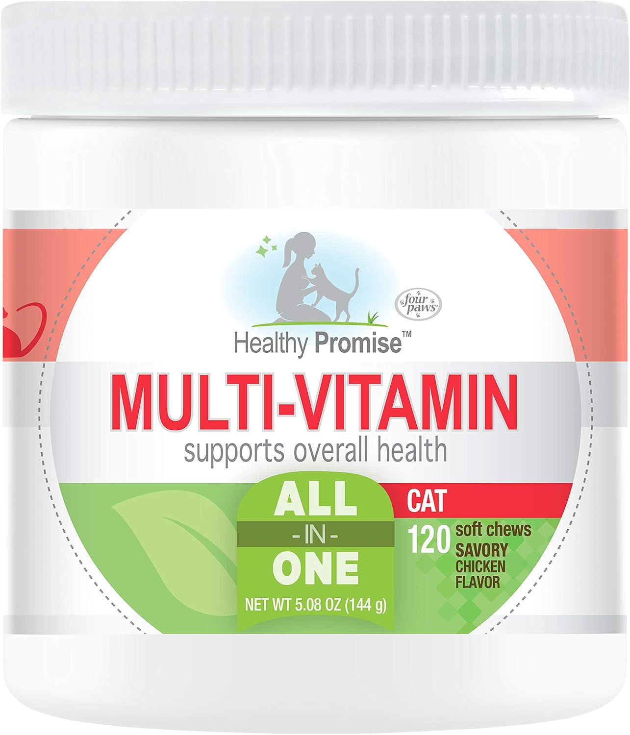 Four-Paws-Healthy-Promise-Multi-Vitamins-for-Cats,-120-Count-|-Savory-chicken-flavor,-838