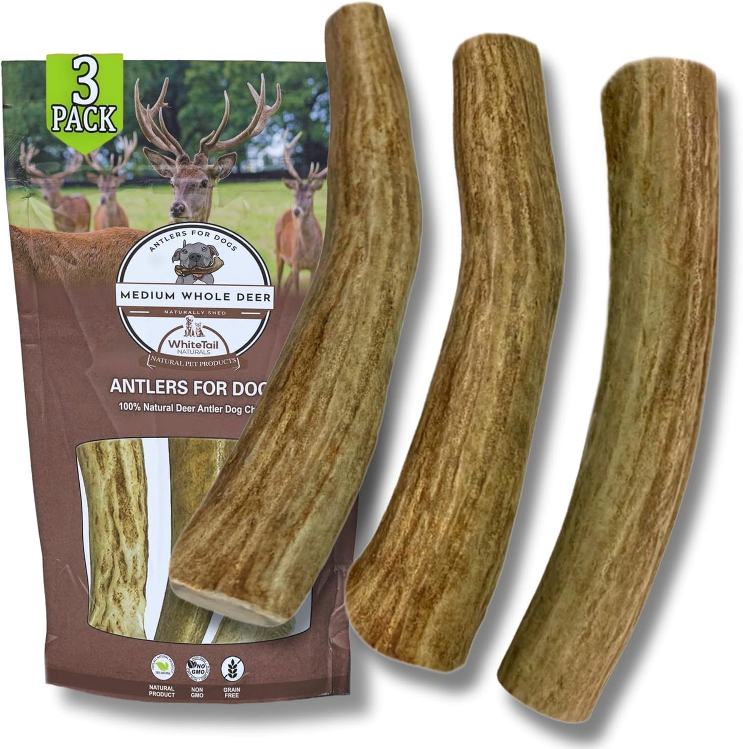 3-Pack-Medium---Deer-Antler-Dog-Chews-3499