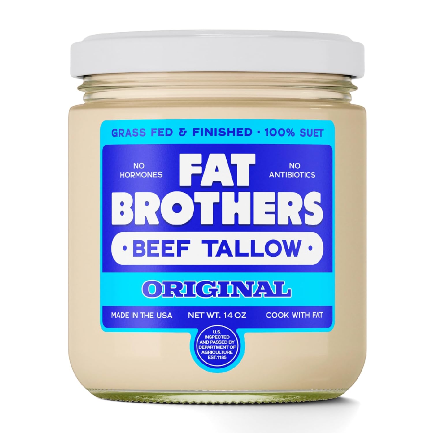 Fat-Brothers-Original-Grass-Fed-Beef-Tallow,-USA-Made-and-Sourced,-1-Suet,-Wide-Mouth-No-2070