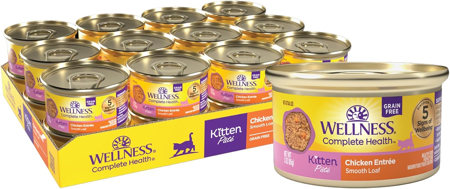 Wellness-Complete-Health-Pate-Kitten-Wet-Cat-Food,-Natural,-Protein-Rich,-Grain-3-24-(Chicken)1572