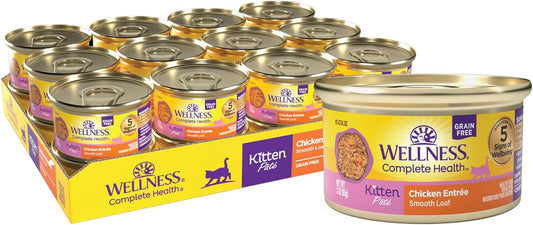 Wellness-Complete-Health-Pate-Kitten-Wet-Cat-Food,-Natural,-Protein-Rich,-Grain-3-24-(Chicken)1572