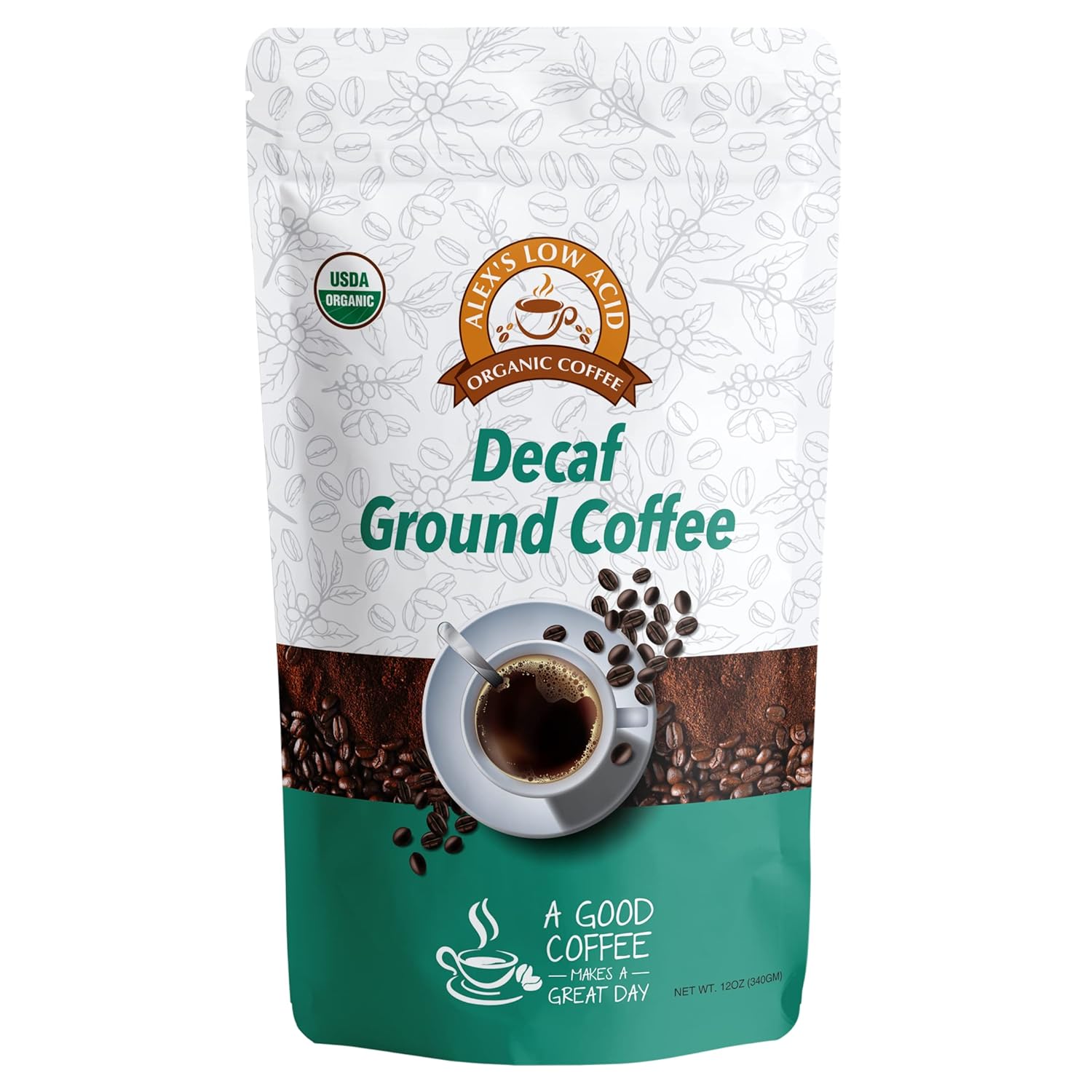 Alex's-Low-Acid-Organic-Coffee-12oz-Bag---Fresh-Ground-Decaf-(Pack-of-1921