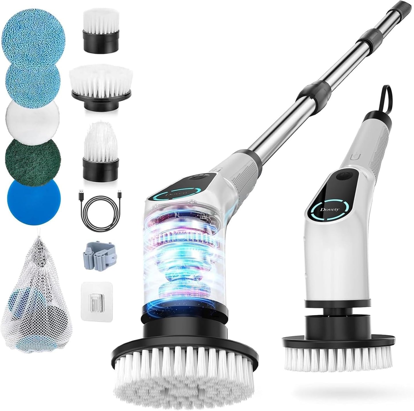 Dovety-Electric-Spin-Scrubber,-Shower-Scrubber,-Power-Cleaner-Tools-with-8-Replaceable-Brush-Heads,-Cleaning-1090