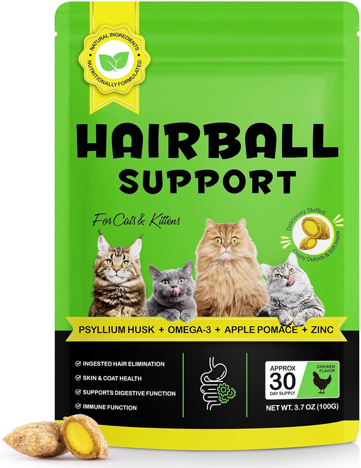 Cat-Hairball-Support-Chews,-Crunchy-&-Soft-Chicken-Flavor,-Hairball-Remedy-Treat-with-Psyllium-211
