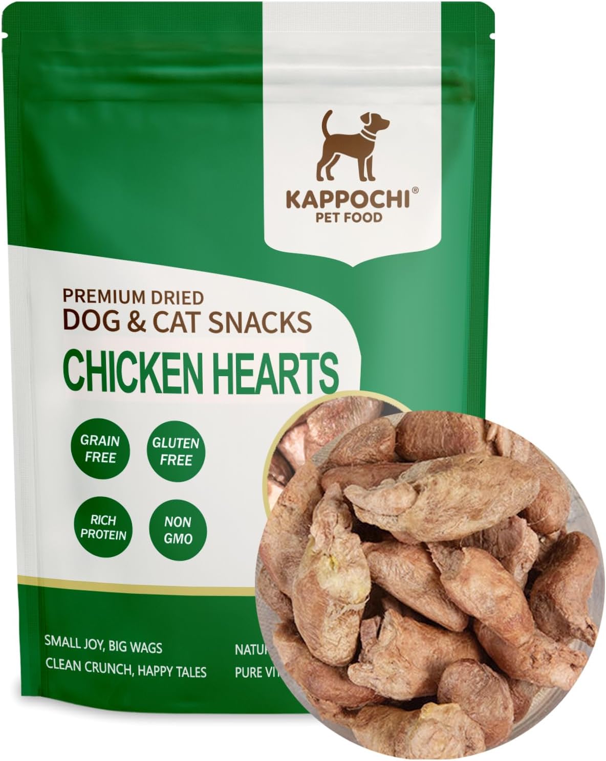 Freeze-Dried-Chicken-Hearts-Dog-Treats,-3.5oz(100.0g),-1-Single-Ingredient,-High-Protein-Training-Treats,-349