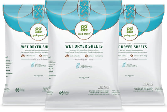 Grab-Green-Wet-Dryer-Sheets,-96-Count,-Fragrance-Free,-Plant-3476