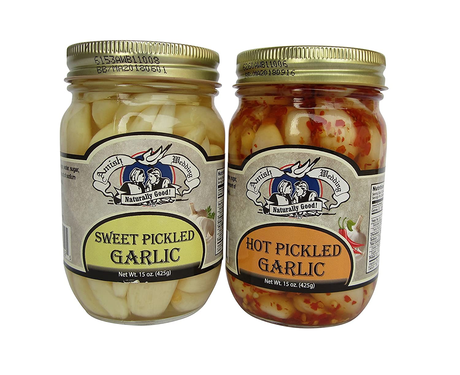 Amish-Wedding-All-Natural-Hot-and-Sweet-Pickled-Garlic-15-Ounces-(2-Jars)-619