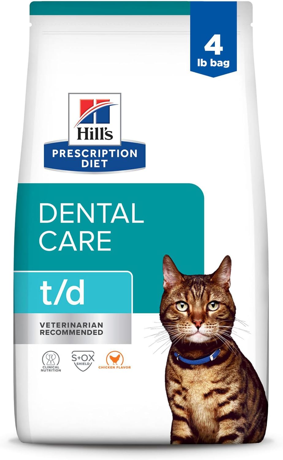 Hill's-Prescription-Diet-t/d-Dental-Care-Dry-Cat-Food,-Chicken,-4-lb.-Bag-1411