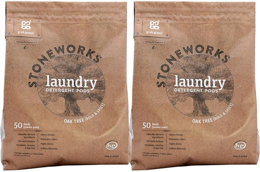 Grab-Green-Stoneworks-Laundry-Detergent-Pods,-100-Count,-Oak-Tree-Scent,-Plant-914