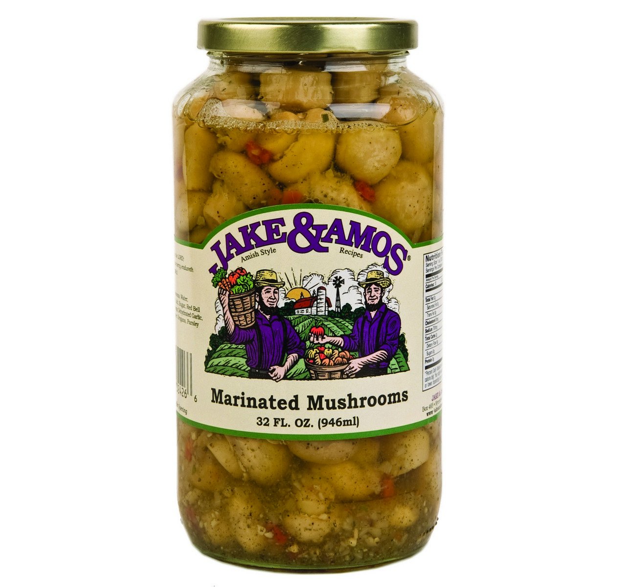 Jake-&-Amos-Marinated-Mushrooms,-32-Oz.-Jar---------633