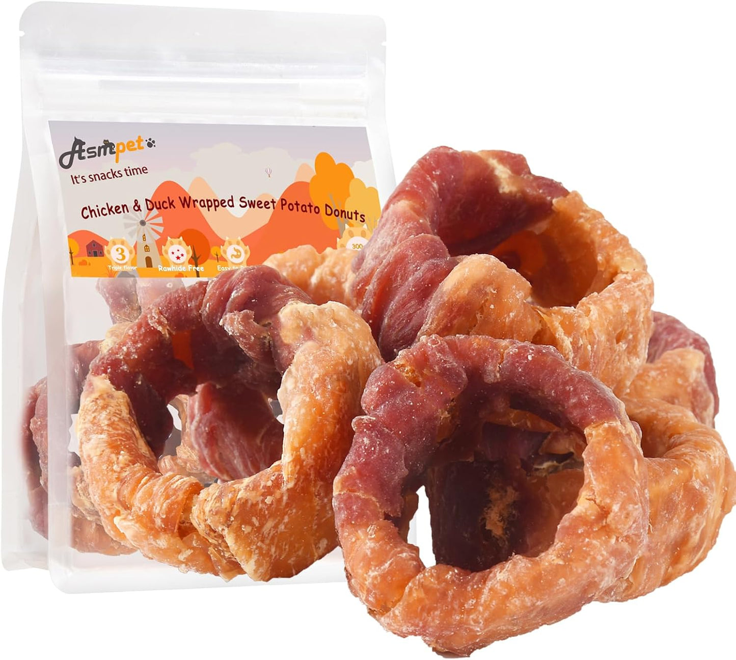 ASMPET-Sweet-Potato-Dog-Treats,-Chicken-&-Duck-Wrapped-Sweet-Potato-Rawhide-621