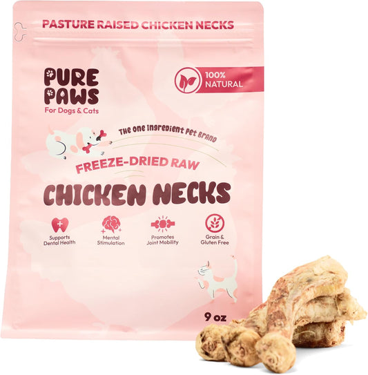 Freeze-Dried-Chicken-Necks-for-Dogs-&-Cats,-Single-Ingredient,-High-Protein-Dog-Treat,-780