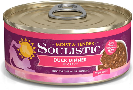 Soulistic-Moist-and-Tender,-Duck-Dinner-in-Gravy,-5.5oz-Can,-Pack-8----40