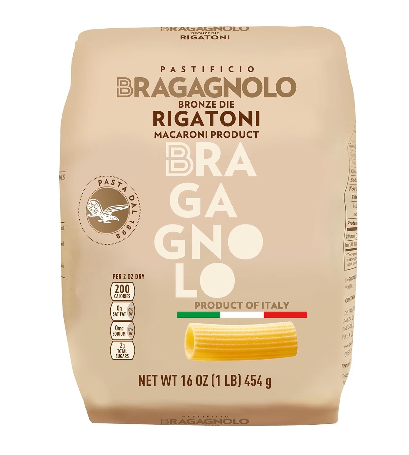 Pastificio-Bragagnolo,-Rigatoni-843-Bronze-Drawn,-1-Italian-Pasta,-Made-Durum-835