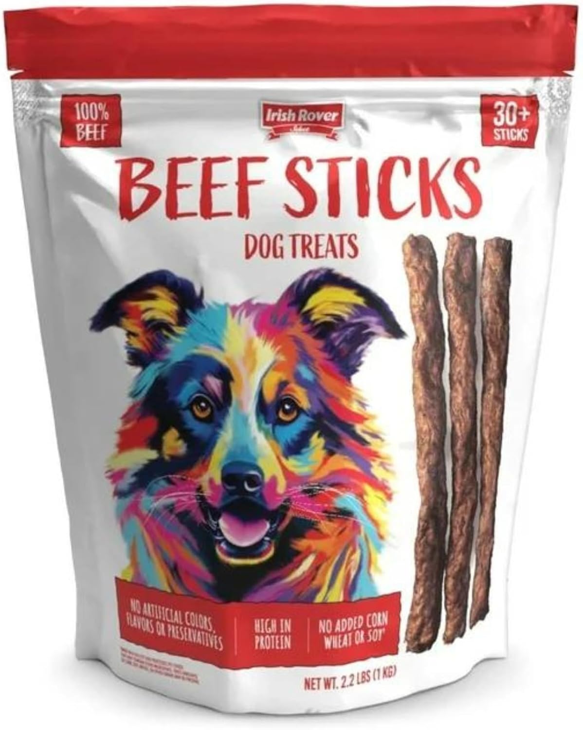 Irish-Rover-Beef-Sticks-Dog-Treats,-30-Count,-255