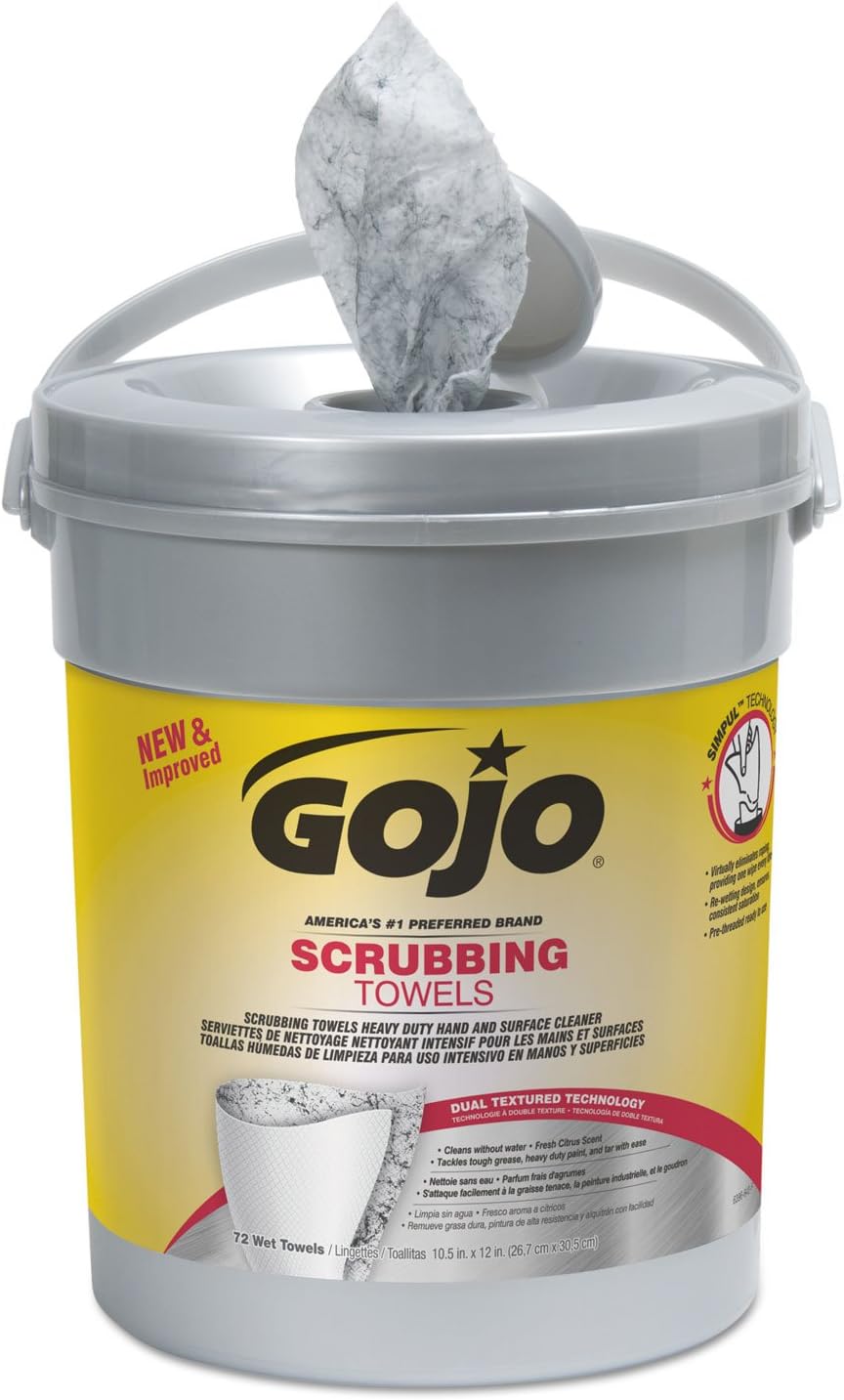GOJO-639606EA-Scrubbing-Towels,-Hand-Cleaning,-Silver/Yellow,-10-45689-x-1626