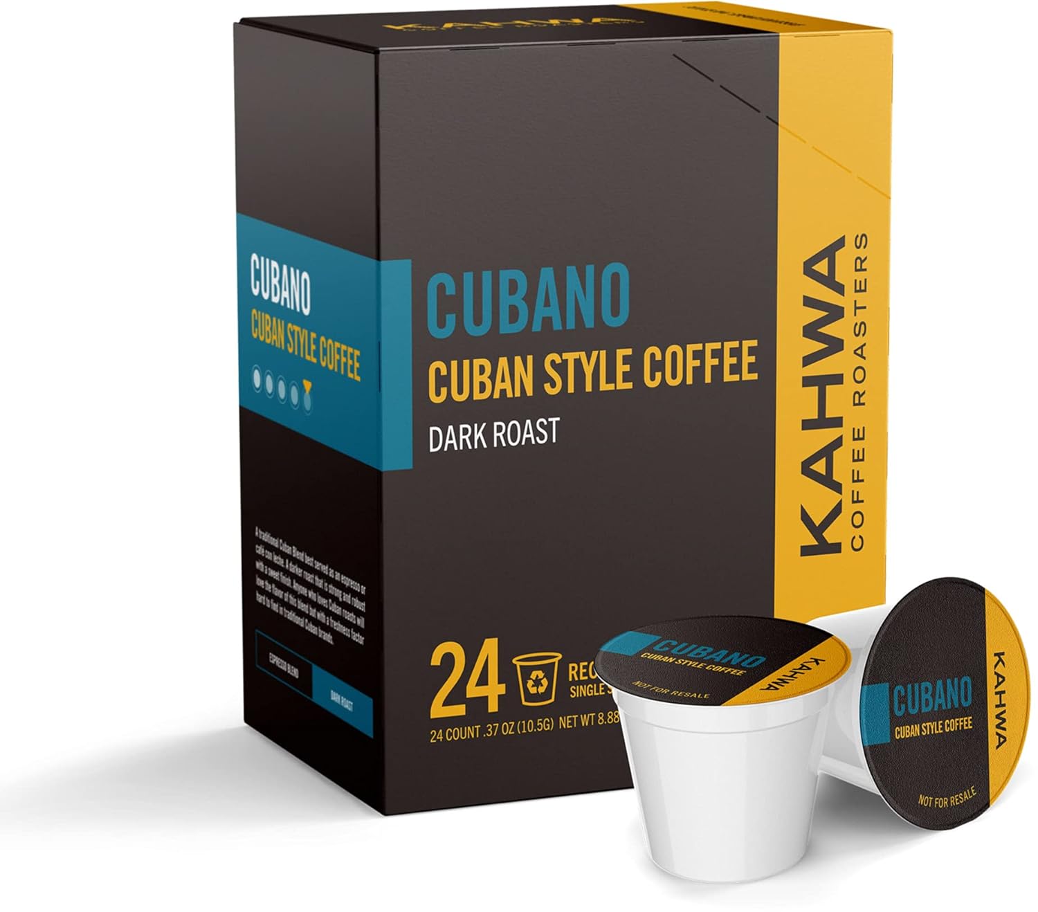 Kahwa-Coffee-Cubano,-Cuban-Coffee,-Dark-Roast-Blend,-Single-Serve-Coffee-Pods,-Compatible-with-410