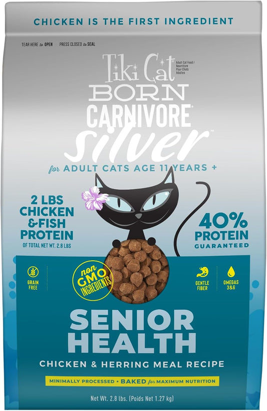 Tiki-Cat-Born-Carnivore-Silver-Senior-Health-Dry-Cat-Food-for-Senior-Cats,-1014