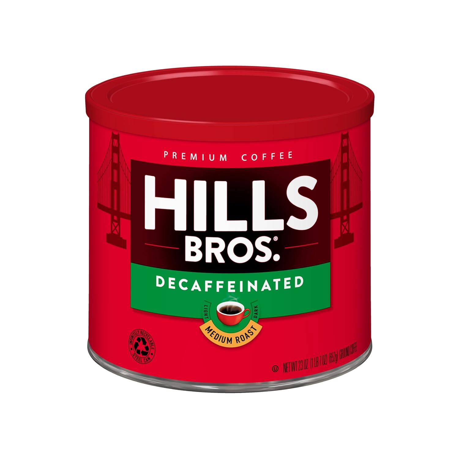 Hills-Bros.-Decaffeinated-Ground-Coffee-–-Premium-Arabica-Coffee-Beans-–-Medium-Roast,-2219
