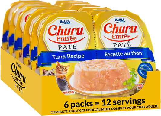 INABA-Churu-Entrée-Pate-for-Cats,-High-Protein-&-Moisture,-Prebiotic-Cat-1.23oz.-Serving,1284