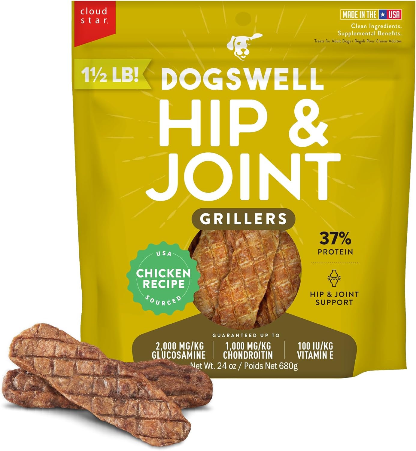Dogswell-Hip-&-Joint-Grillers-Dog-Treats,-Chicken,-24-Oz.-Pouch--1445