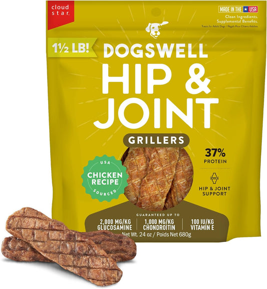 Dogswell-Hip-&-Joint-Grillers-Dog-Treats,-Chicken,-24-Oz.-Pouch--1445