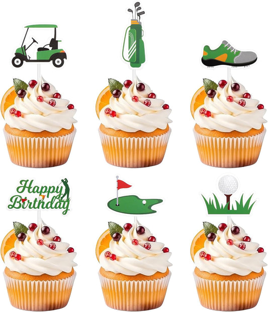 36pcs-Golf-Cupcake-Toppers-Kit,-Trophy-Golf-Ball-Shoes-Carts-Bag-Lawn-Picks-Sports-959