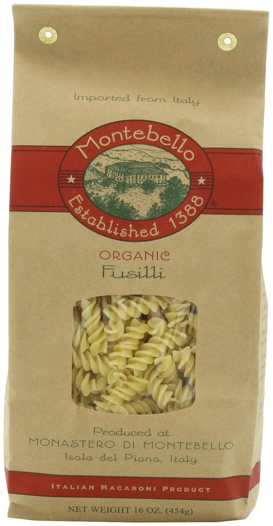 Montebello-Organic-Pasta,-Fusili,-16-Ounce-Bag-(Pack-of-15