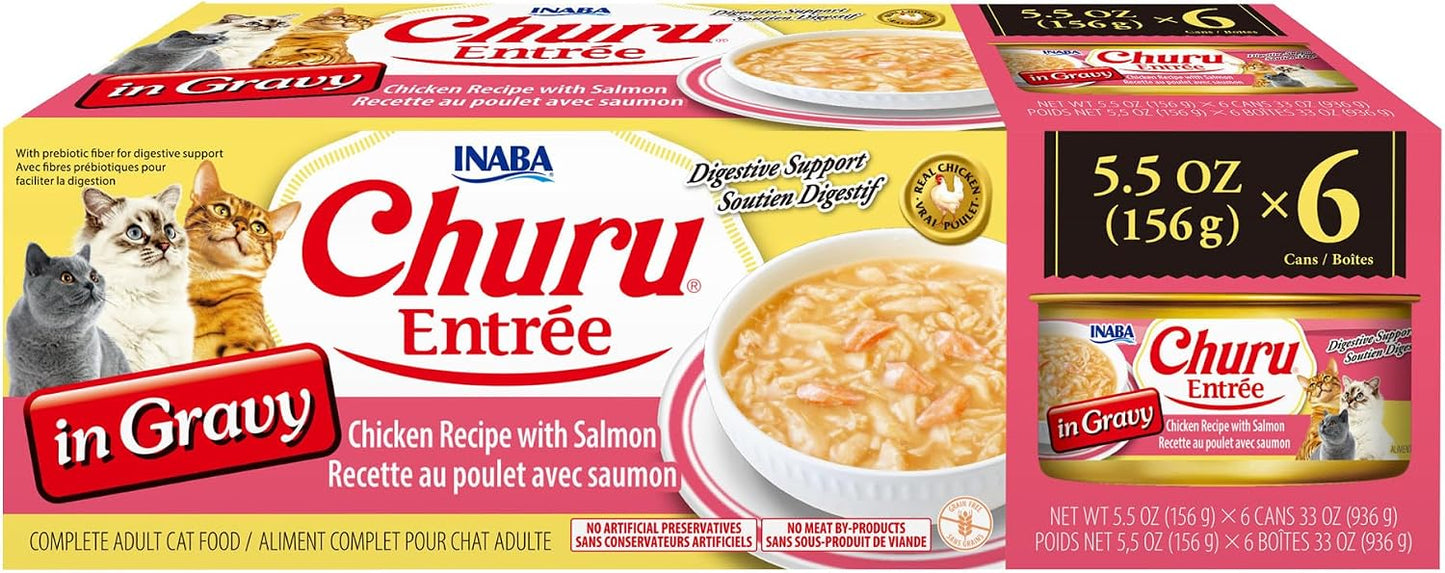 INABA-Churu-Entrée-in-Gravy-for-Cats,-High-Protein-&-Moisture,-Prebiotic-Wet-385