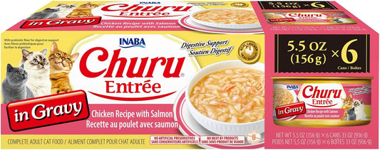 INABA-Churu-Entrée-in-Gravy-for-Cats,-High-Protein-&-Moisture,-Prebiotic-Wet-385