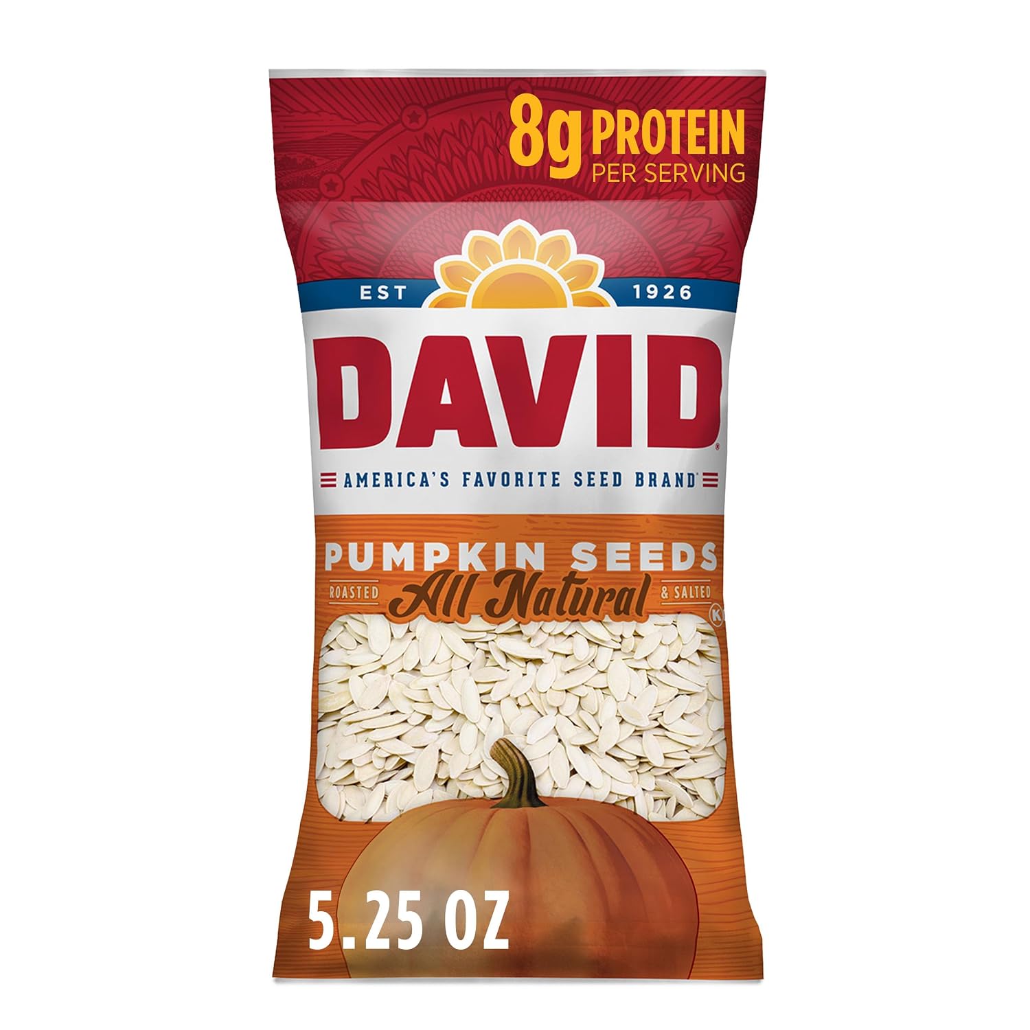 DAVID-All-Natural-Pumpkin-Seeds,-2.25-oz.-(Pack-of-12)-------159