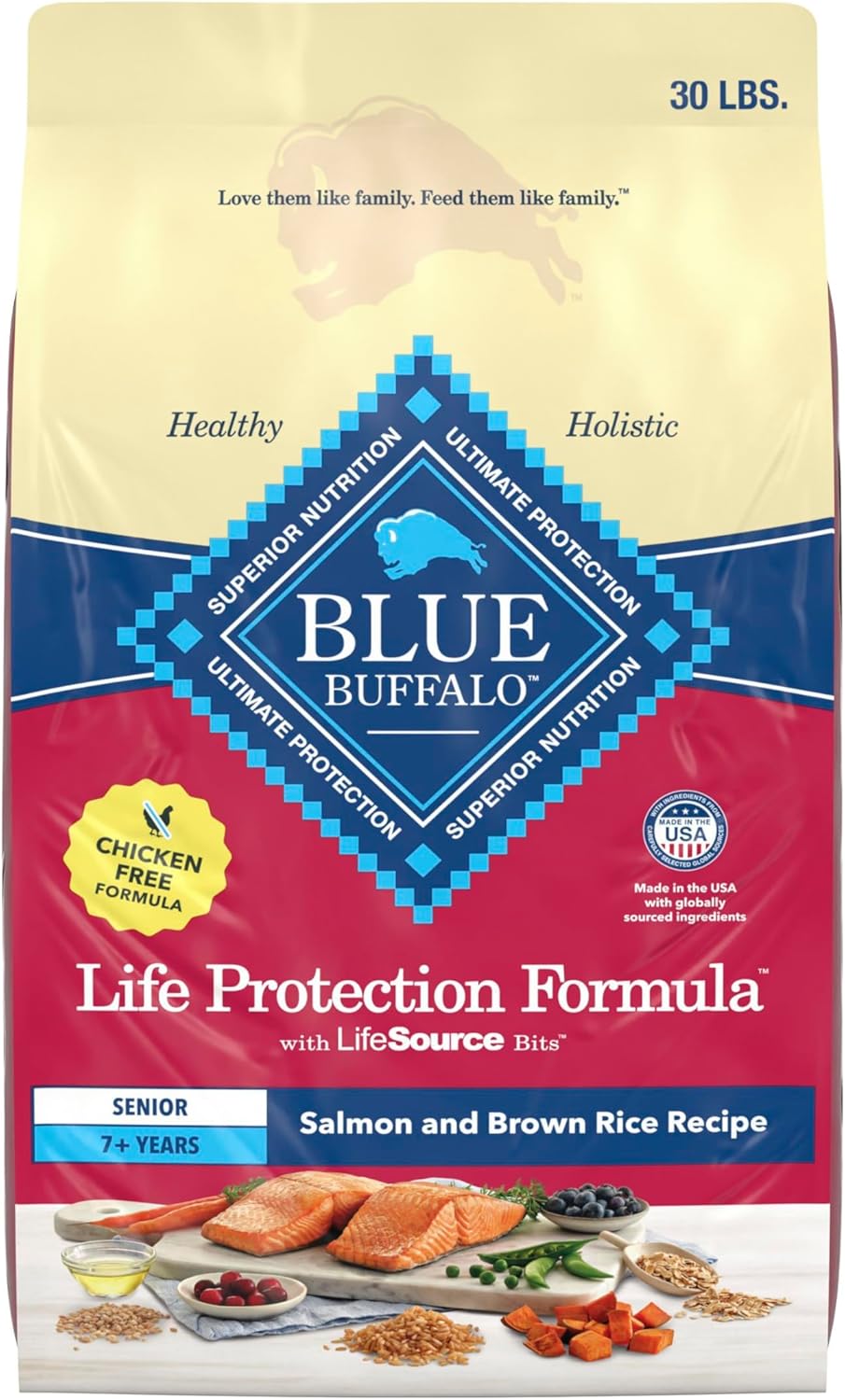 Blue-Buffalo-Life-Protection-Formula-with-LifeSource-Bits,-Senior-7+-Dry-Dog-Food,-966