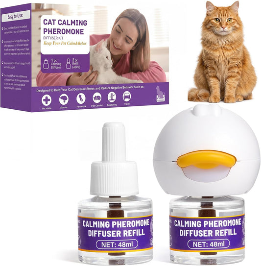 Cat-Calming-Pheromone-Diffuser-Kit,-Stress-Relief,-1-Plug-in-2-Refills-|-Odorless-672