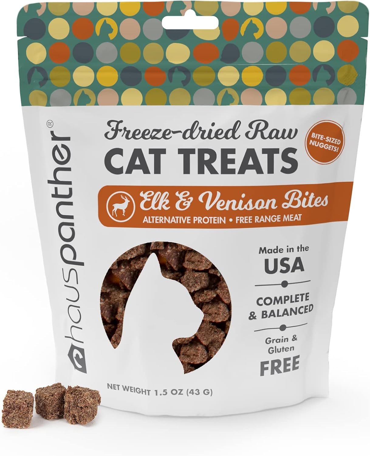 Hauspanther-Freeze-Dried-Raw-Cat-Treat-Bites,-1.5-oz-&-3