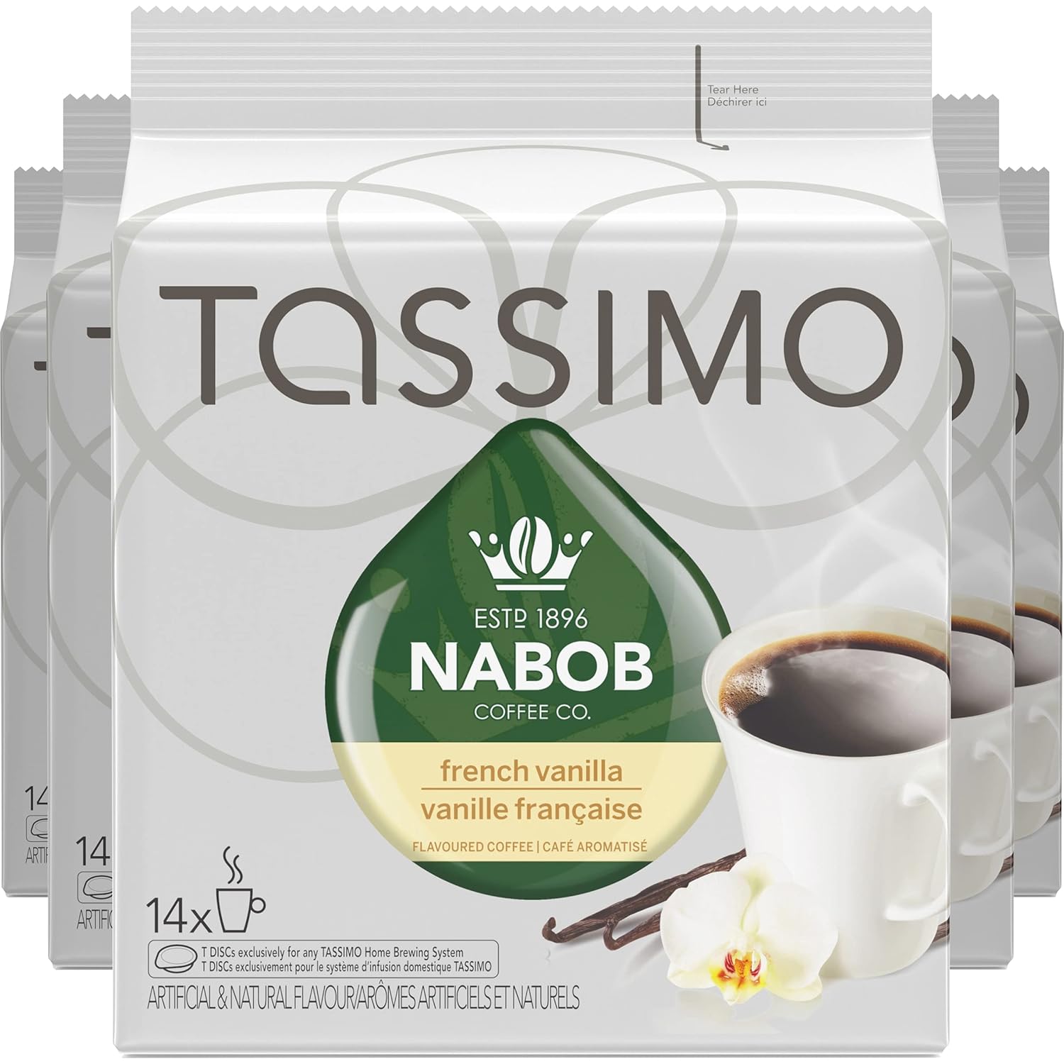 Tassimo-Nabob-Coffee-French-Vanilla,-70-discos-en-T-(5-cajas-14181