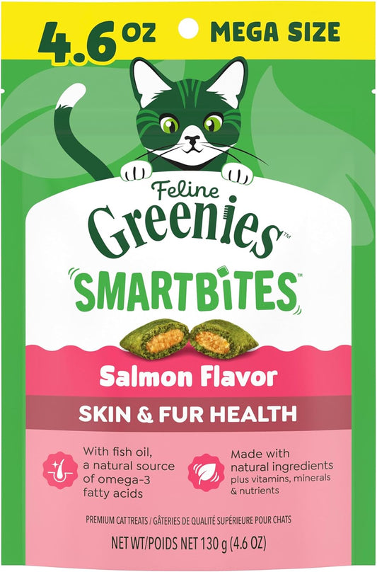Greenies-Cat-Treats,-Feline-Smartbites,-Skin-&-Fur-Health,-Crunchy-and-Soft-Cat-Treats,-604
