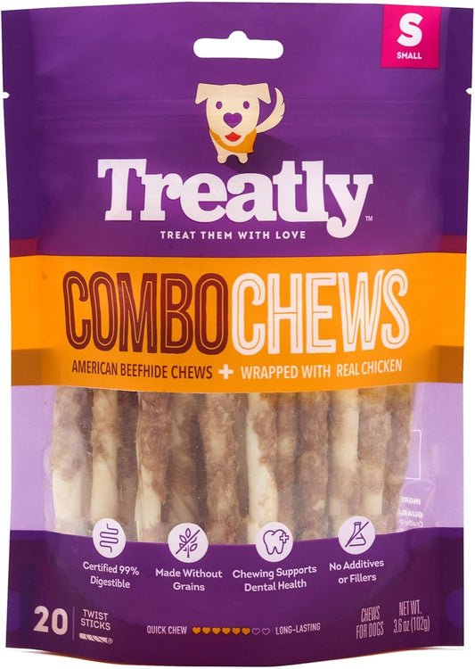 Combo-Chews-Beefhide-Twist-Sticks-5"-w/Chicken-Meat-Wrap-Dog-Chew---54